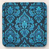 威厳のあるターコイズフローラBrocade コースター (正面)