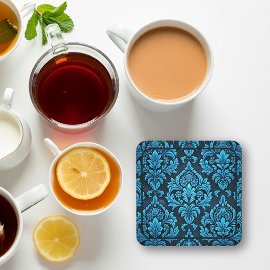 威厳のあるターコイズフローラBrocade コースター