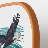 威厳のあるダシュント犬が波に乗るサーフィン ピックルボールラケット (左詳細)