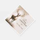 威厳のあるトナカイパーソナライズされたクリスマス スタンダードランチョンナプキン (角)