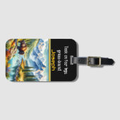 威厳のあるバッファローバイザトランクマウンテンリバー ラゲッジタグ (正面横)