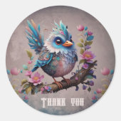 威厳のあるファンタジーの鳥 ラウンドシール (正面)