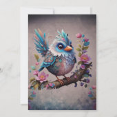 威厳のあるファンタジーの鳥 招待状 (裏面)