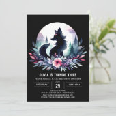 威厳のあるファンタジーウルフ誕生日 招待状 (スタンド正面)