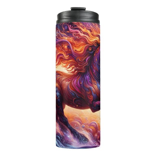 威厳のあるファンタジー馬宇宙の渦 タンブラー (正面)
