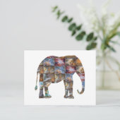 威厳のあるフレンドリー動物： Elephant Marble Tiles ポストカード (スタンド正面)