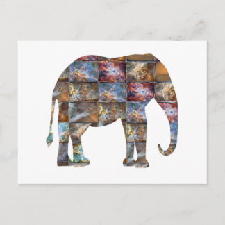 威厳のあるフレンドリー動物: Elephant Marble Tiles ポストカード