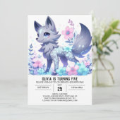 威厳のあるフローラウルフデジタル誕生日 招待状 (スタンド正面)