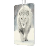 威厳のあるホワイトライオンインウィンターワンダーランドデザイン カーエアーフレッシュナー (左)