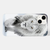 威厳のあるホワイトライオンインウィンターワンダーランドデザイン Case-Mate iPhoneケース (裏面 (横))