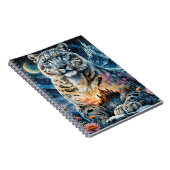 威厳のあるユキヒョウ – 城 – 月， ノートブック (右側)