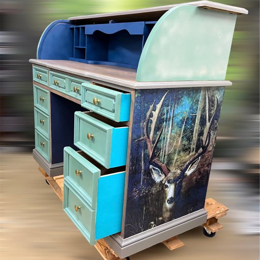 威厳のあるヴィンテージ鹿フォレストデコペ紙 薄葉紙