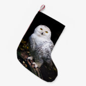 威厳のある冬のシロフクロウ スモールクリスマスストッキング (正面 (吊り時))