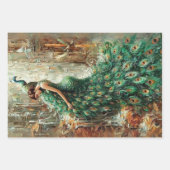 威厳のある孔雀セットデコページ ラッピングペーパーシート (正面3)