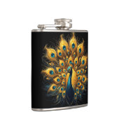 威厳のある孔雀ディスプレイブルーと金ゴールド フラスク (右)