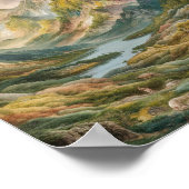 威厳のある山絵を描景 ポスター (角)