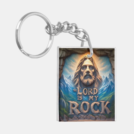 威厳のある山:主は私の岩 キーホルダー (正面左)