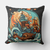 威厳のある帆船 – セーリングザシーズ装飾用クッション クッション (正面)
