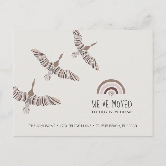 威厳のある引っ越しましたを新しい家へ 案内ポストカード (正面)