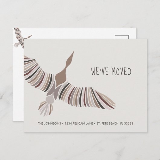 威厳のある抽象芸術グース引っ越しました 案内ポストカード (正面/裏面)