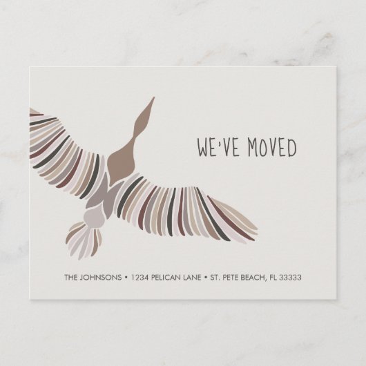 威厳のある抽象芸術グース引っ越しました 案内ポストカード (正面)