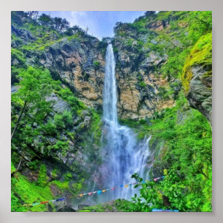 威厳のある春滝 ポスター