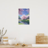 威厳のある桜流 ポスター (キッチン)