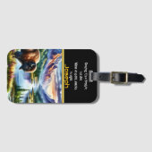 威厳のある水牛の放牧バイザセレネマウンテンレイク ラゲッジタグ (正面横)