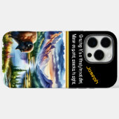 威厳のある水牛の放牧バイザセレネマウンテンレイク Case-Mate iPhoneケース (裏面 (横))