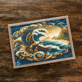 威厳のある水飛んでいるの上の鷲 ポスター