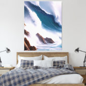 威厳のある海絵画波 キャンバスプリント (インサイチュ (寝室))