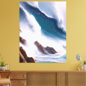威厳のある海絵画波 キャンバスプリント (インサイチュ (リビング))