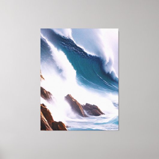 威厳のある海絵画波 キャンバスプリント (正面)