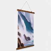 威厳のある海絵画波 吊り下げ型タペストリー (傾斜あり)