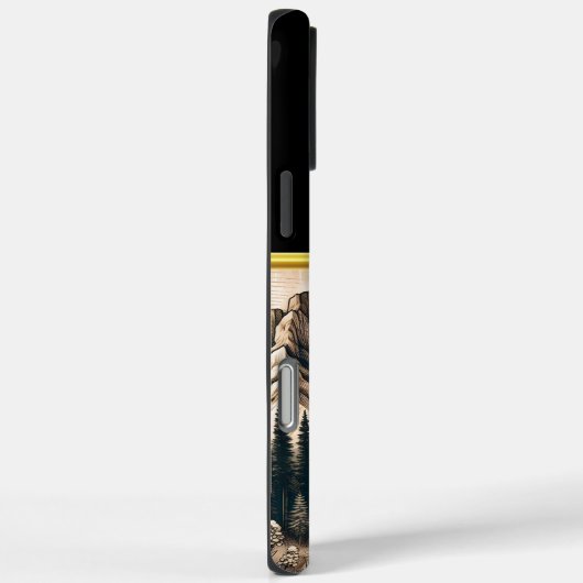 威厳のある狼が自然の山の景色を眺める Case-Mate iPhoneケース (裏面 / 右)