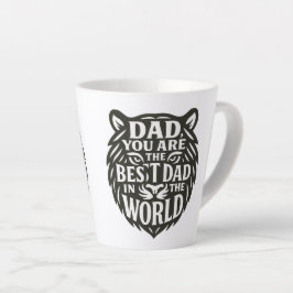 「威厳のある献上品:はっきりしたパパのためのTiger Word Art Mug カフェラテマグ