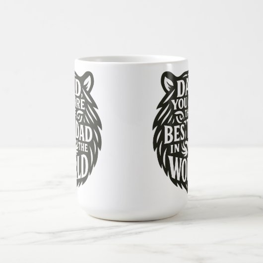「威厳のある献上品:はっきりしたパパのためのTiger Word Art Mug コーヒーマグカップ (中央)