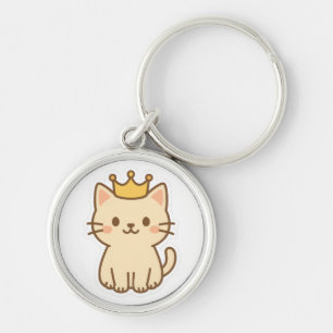 威厳のある王冠の可愛らしい猫 キーホルダー