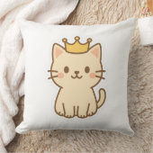 威厳のある王冠の可愛らしい猫 クッション (ブランケット)