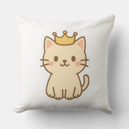 威厳のある王冠の可愛らしい猫 クッション