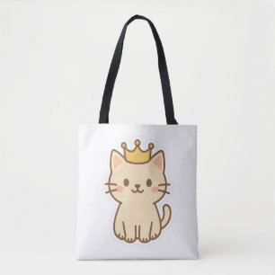 威厳のある王冠の可愛らしい猫 トートバッグ