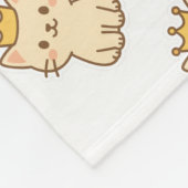 威厳のある王冠の可愛らしい猫 フリースブランケット (角)