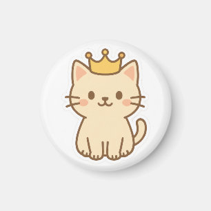 威厳のある王冠の可愛らしい猫 マグネット