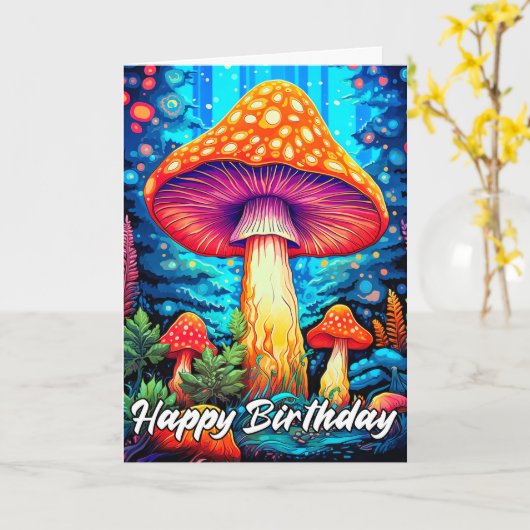 威厳のある白熱［赤熱］光を放つ林イラストレーション カード (黄色い花)