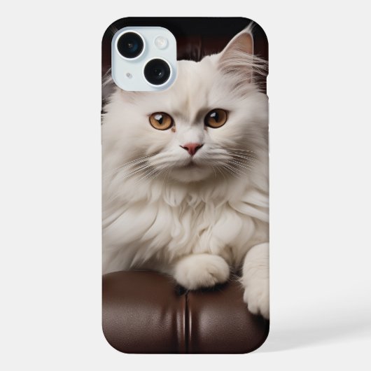 威厳のある白猫 iPhoneケース (裏面)