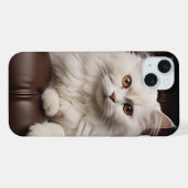威厳のある白猫 iPhoneケース (裏面横)