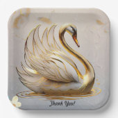 「威厳のある白鳥のシルエット」 ペーパープレート (正面)