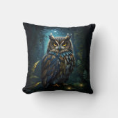 威厳のある素晴らし牛の白熱［赤熱］光を放つ夜景 クッション (正面)