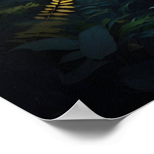 威厳のある素晴らし牛の白熱［赤熱］光を放つ夜景 ポスター (角)