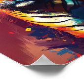 威厳のある美しい-カラフル Tiger抽象芸術アート ポスター (角)